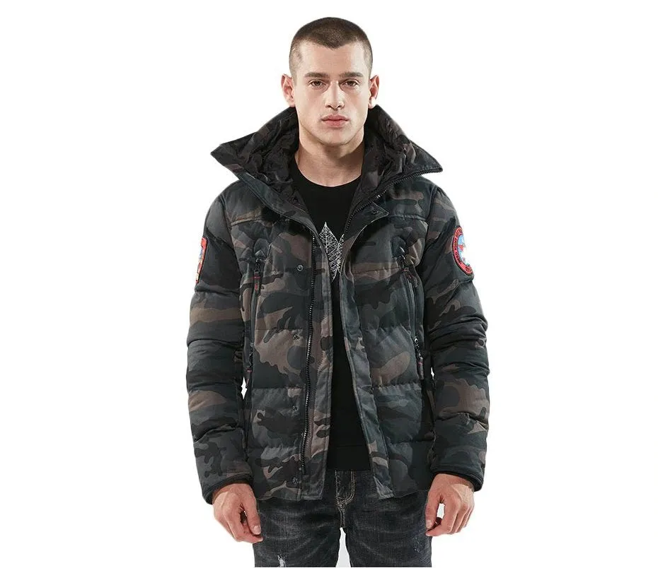 Men's Winter Warm Camouflage Hooded Parka