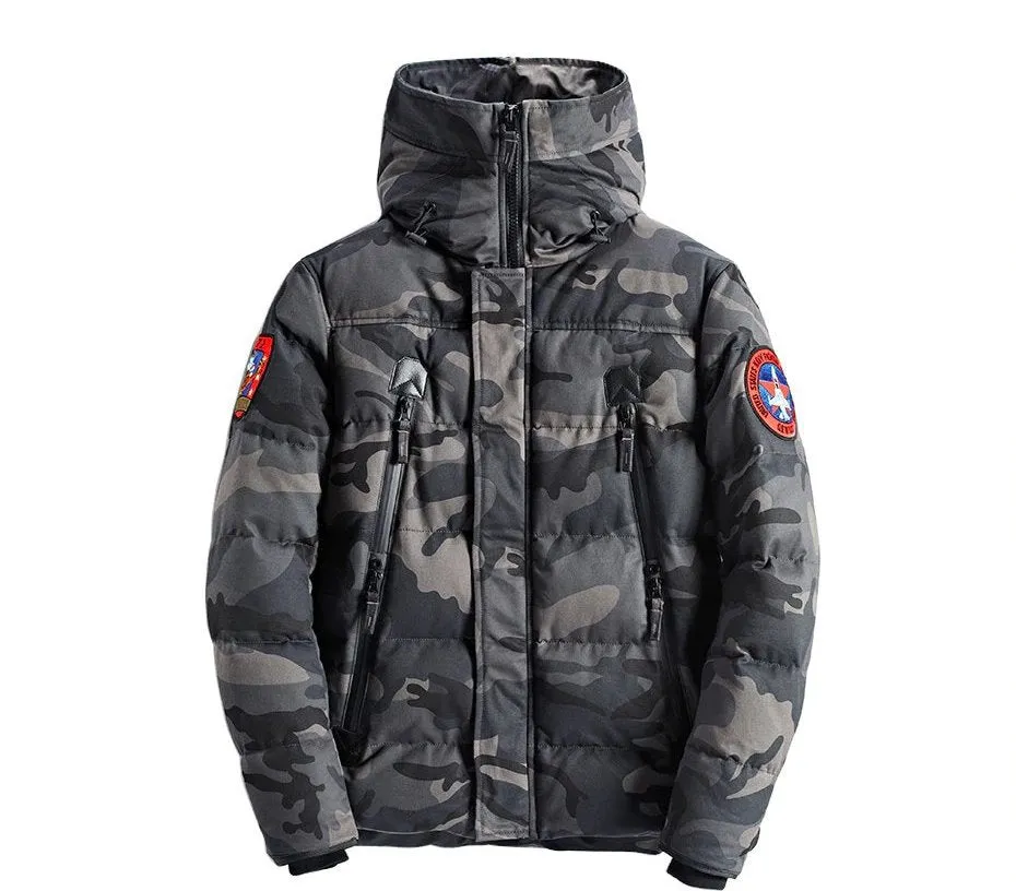 Men's Winter Warm Camouflage Hooded Parka