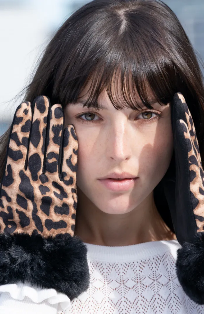 Miss Sparrow Soft Leopard Print Gloves GL08