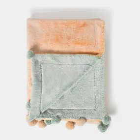 Misty Blonde Peach & Green Reversible Blanket
