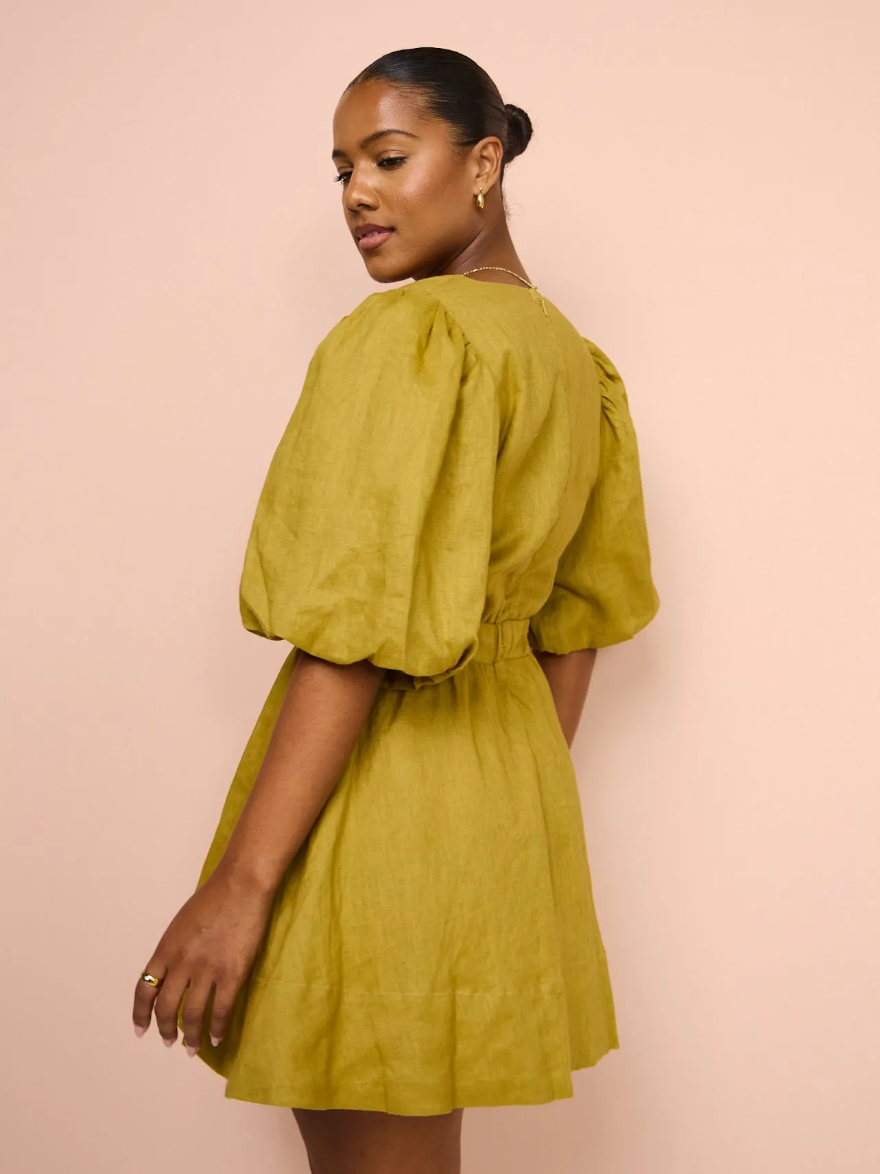 Mon Renn Bask Mini Dress in Agave