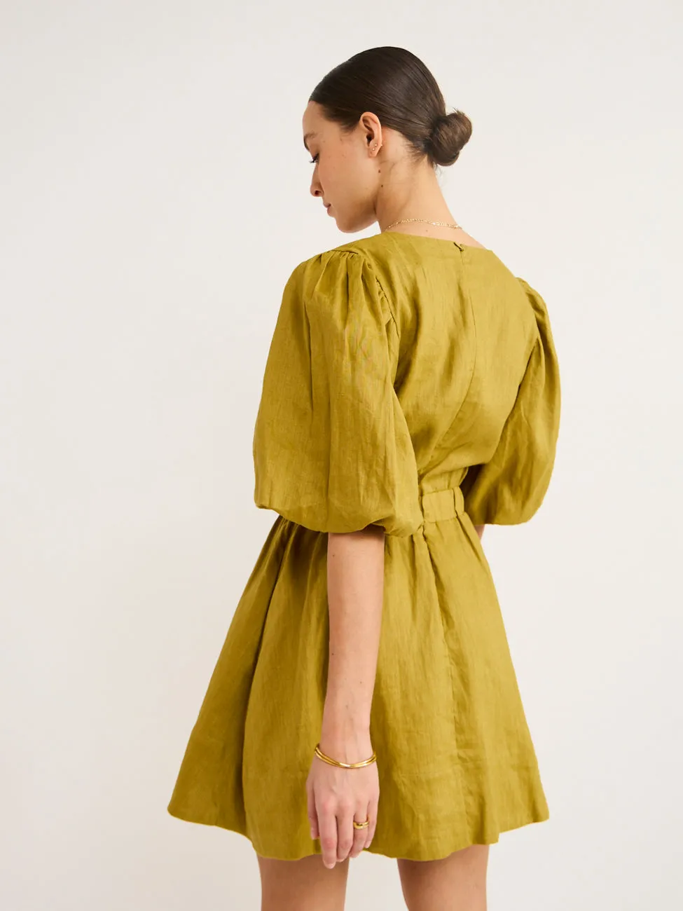 Mon Renn Bask Mini Dress in Agave