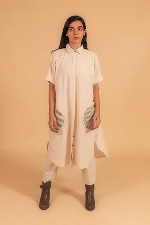 Moralfibre Beach Dress With Patch Pockets In Kora Fabric From "Shapes Collection "