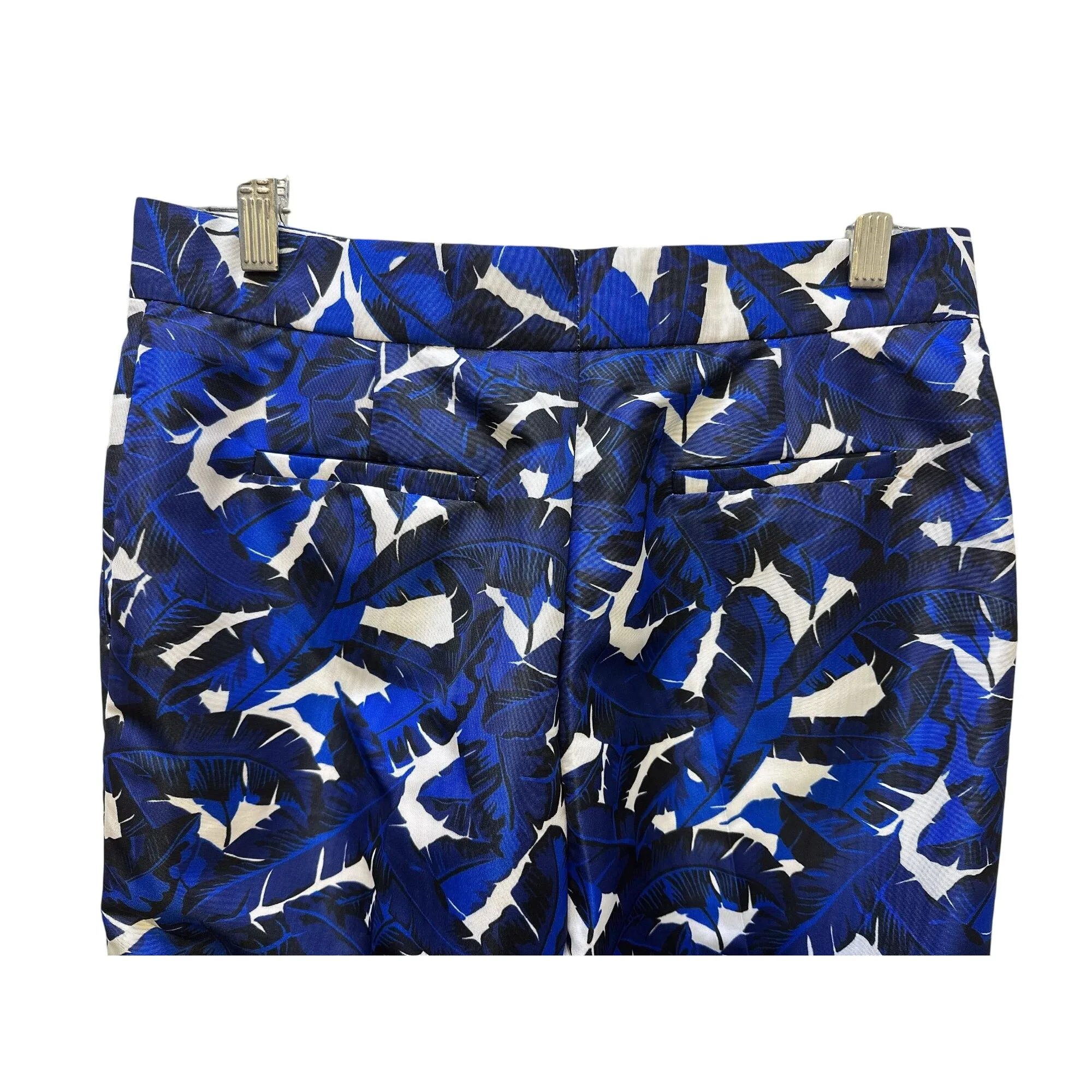 MSGM Blue & White Banana Leaf Print Cropped Pants Size 6