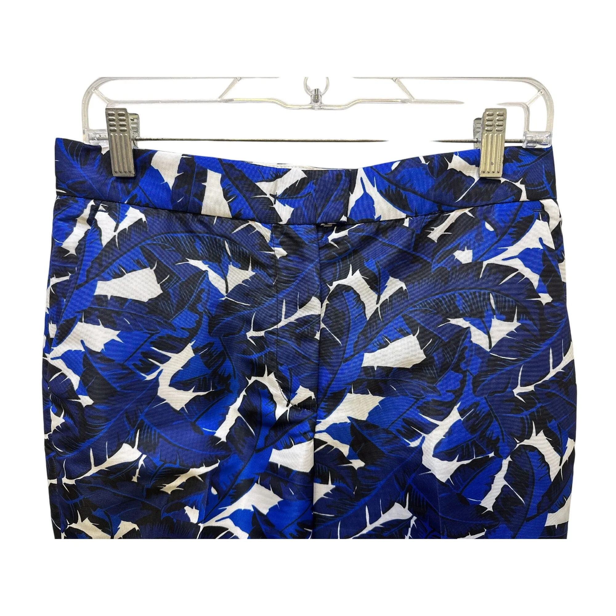 MSGM Blue & White Banana Leaf Print Cropped Pants Size 6