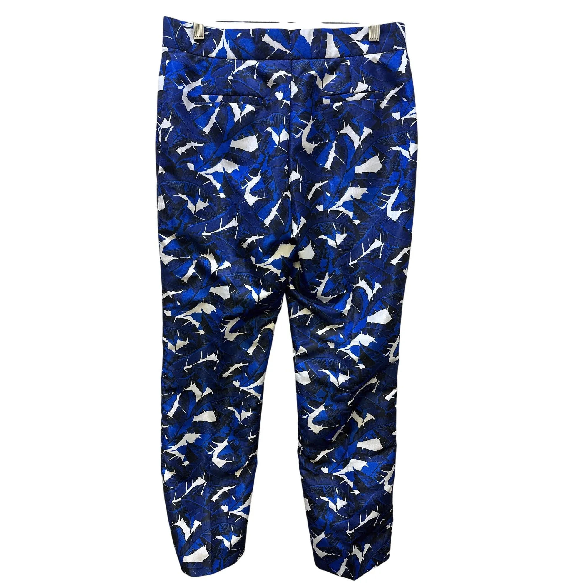 MSGM Blue & White Banana Leaf Print Cropped Pants Size 6