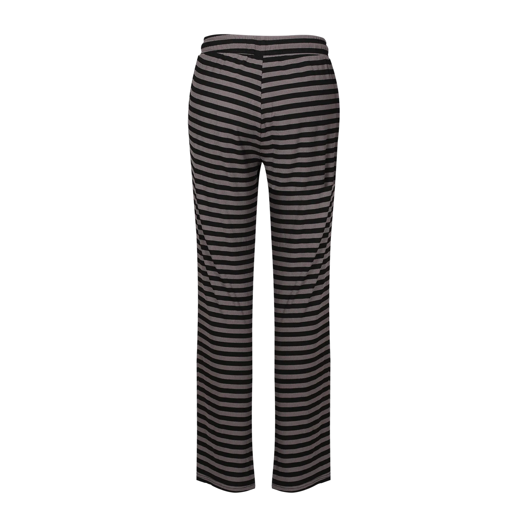 NATALIA-STRAIGHT-PANTS - BLACK DARK GREY STRIPE