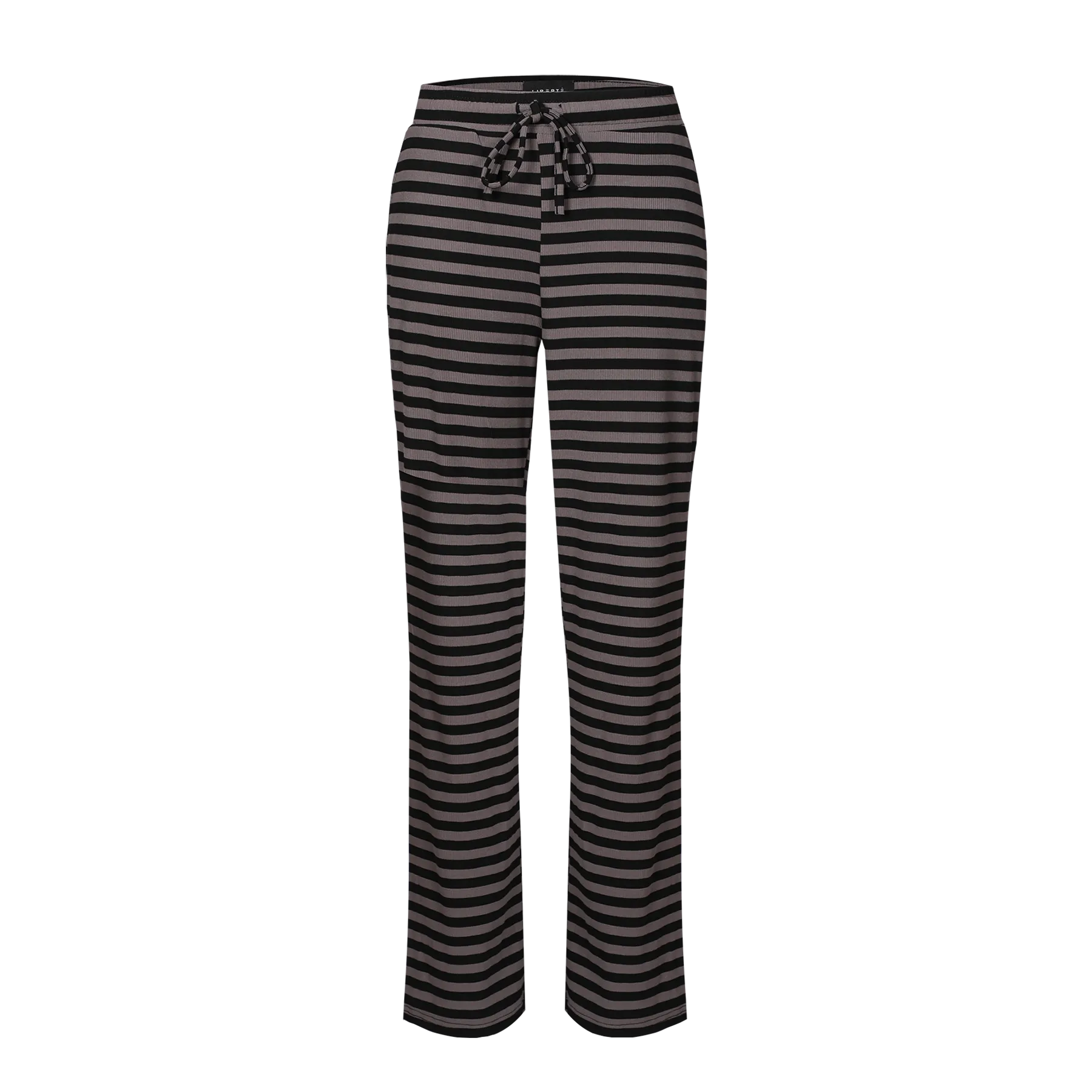 NATALIA-STRAIGHT-PANTS - BLACK DARK GREY STRIPE