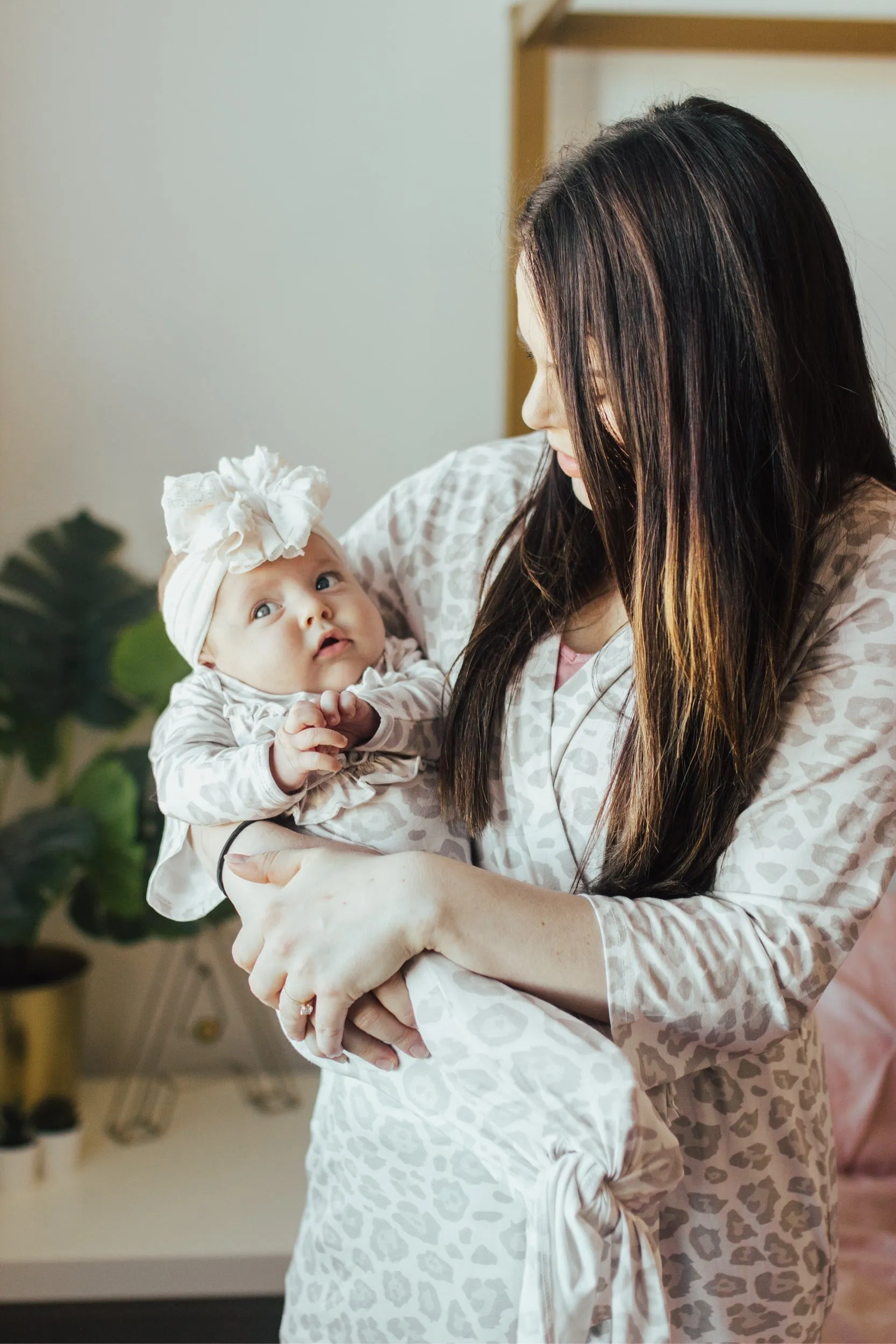 Natural Leopard Mommy Robe
