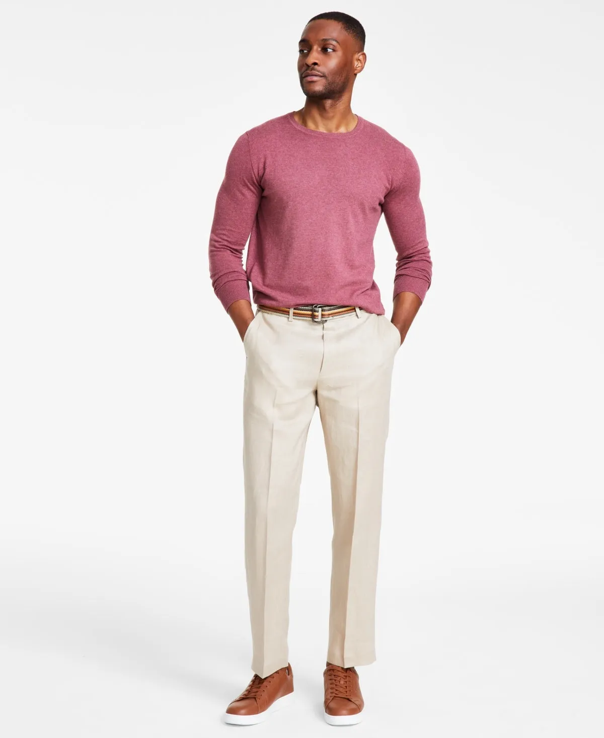 Nautica Mens Modern fit Dress Pants 40 / 30 Beige Solid