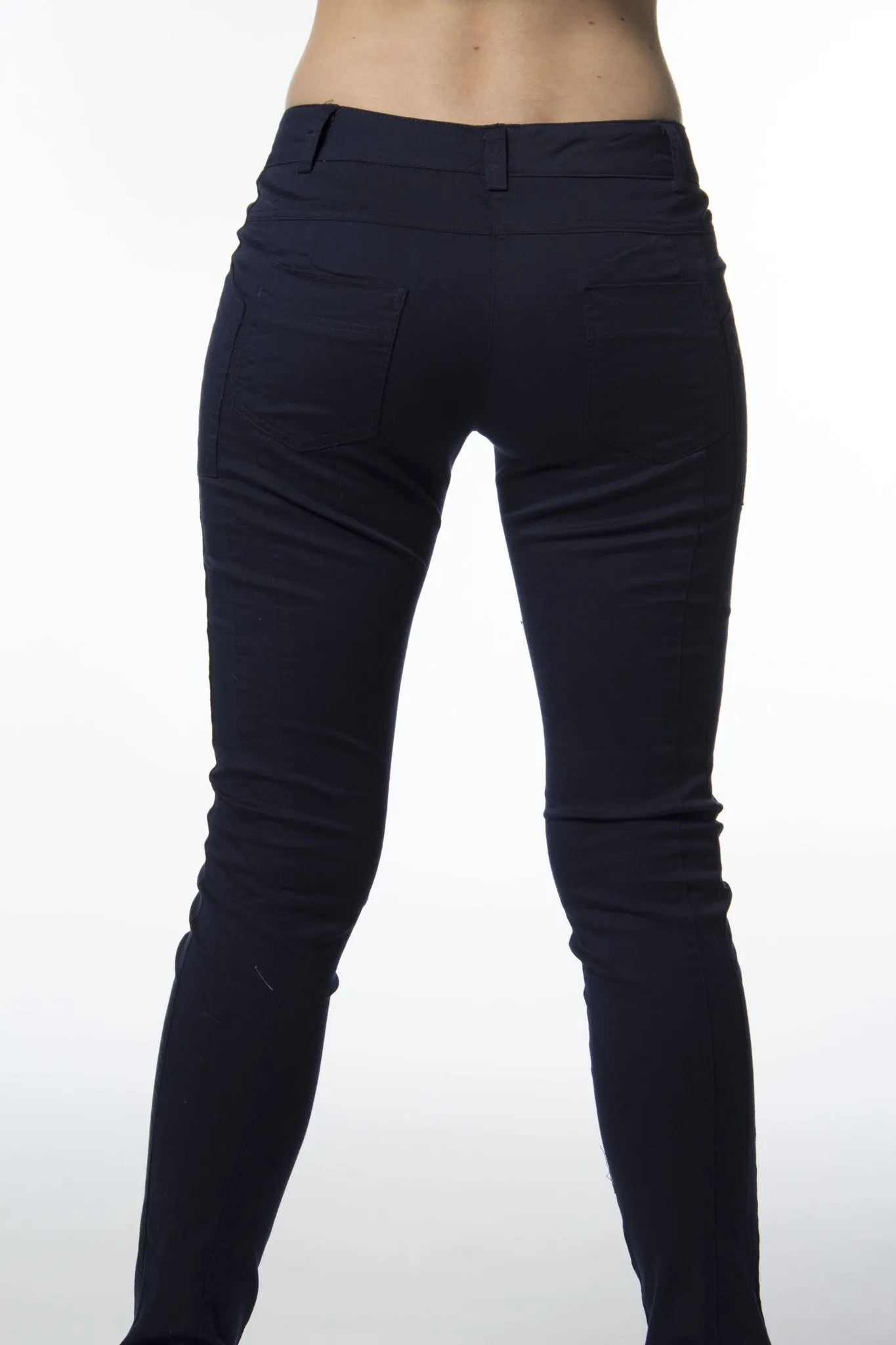 Navy Front Pocket Grommet Pant-184