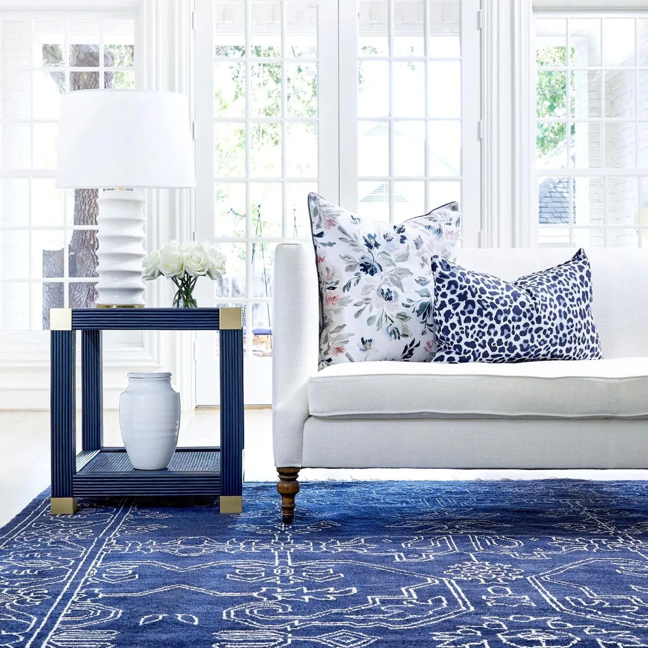 Navy Leo Pillow