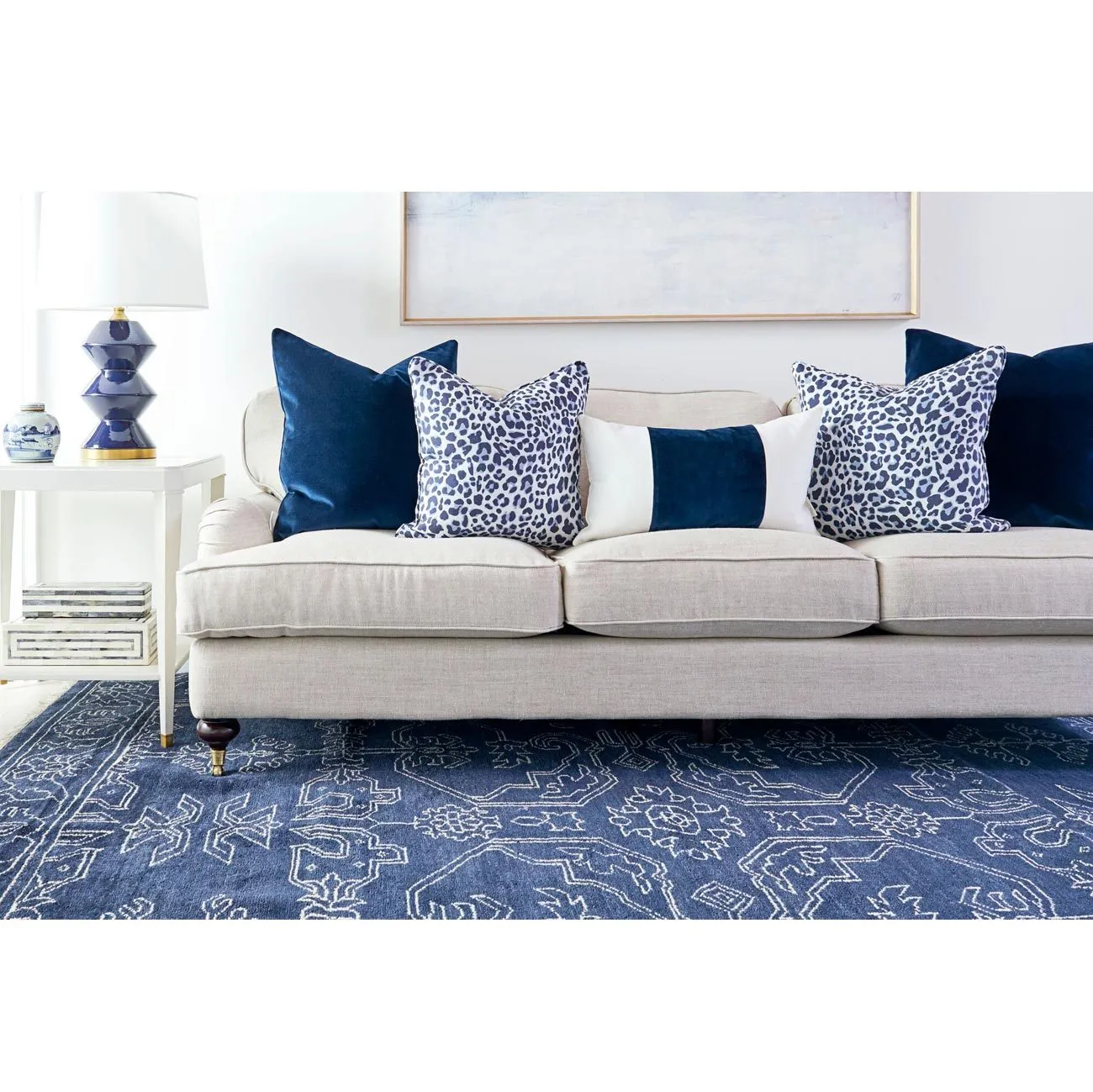 Navy Leo Pillow