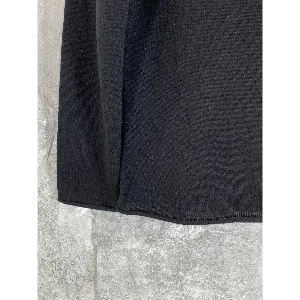 NEIMAN MARCUS Women's Black Solid Cashmere Basic Turtleneck Top SZ L