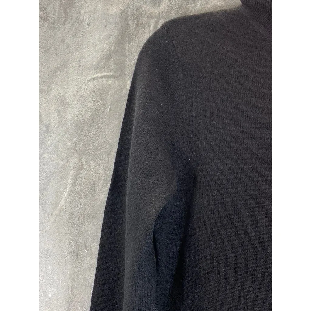 NEIMAN MARCUS Women's Black Solid Cashmere Basic Turtleneck Top SZ L