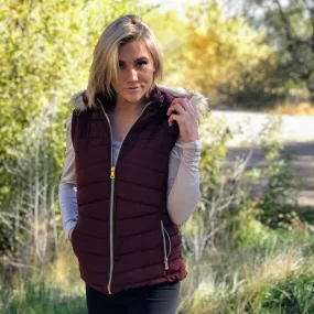Parka Vest, Faux-Fur with Hood