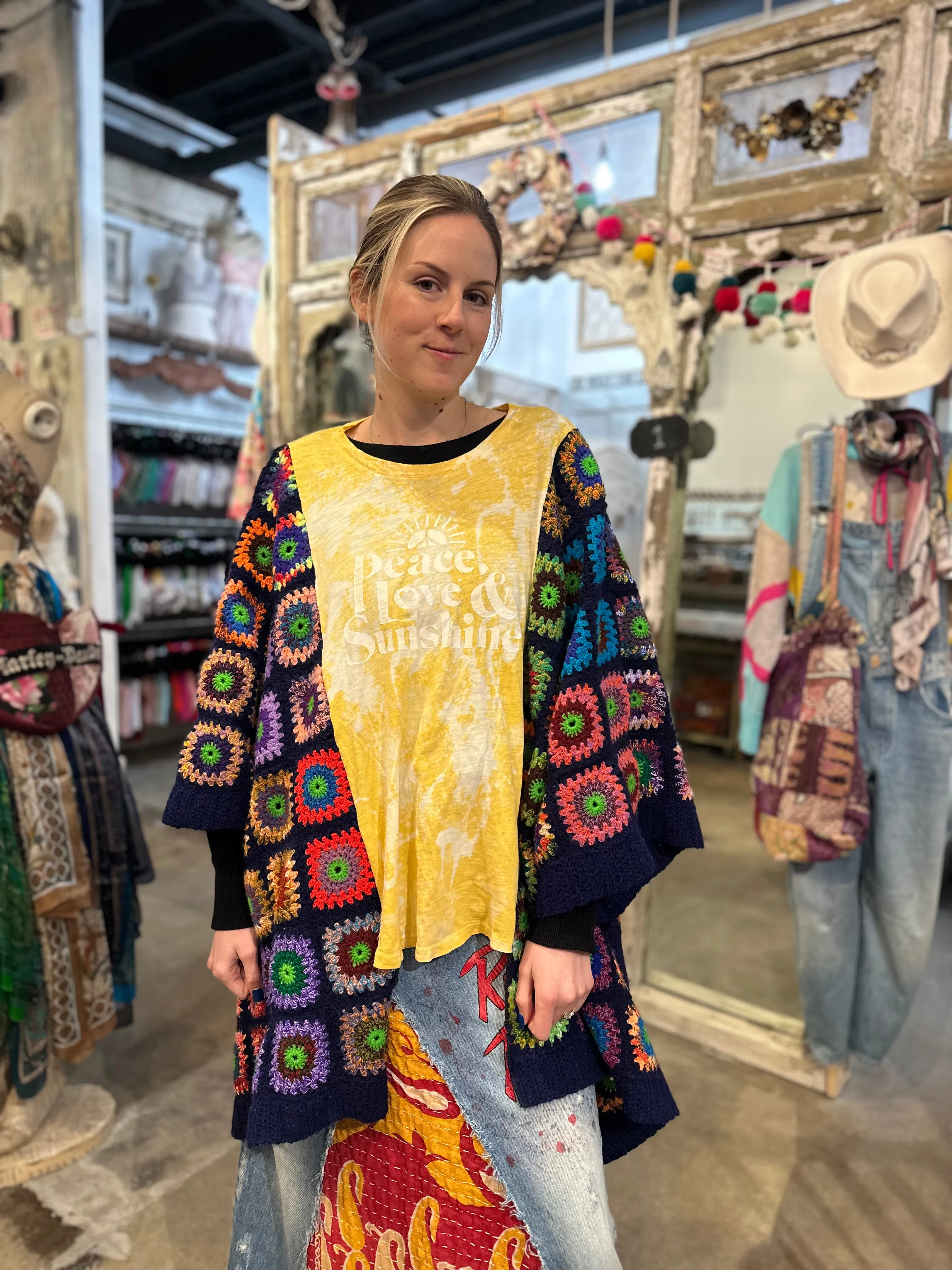 Peace Love Sunshine Poncho-10096