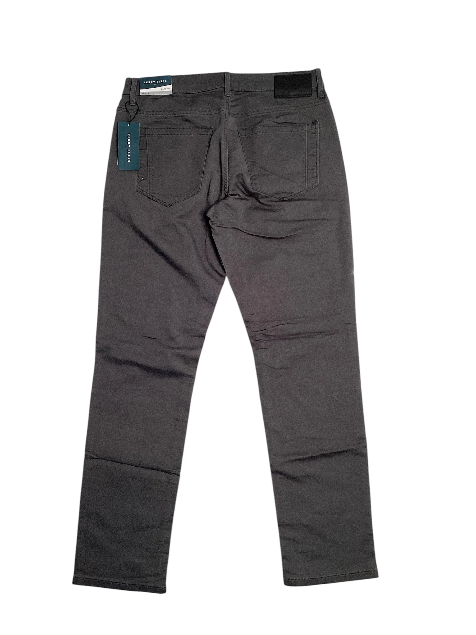 Perry Ellis Mens Five Pocket Dress Pants  Grey 30 x 30