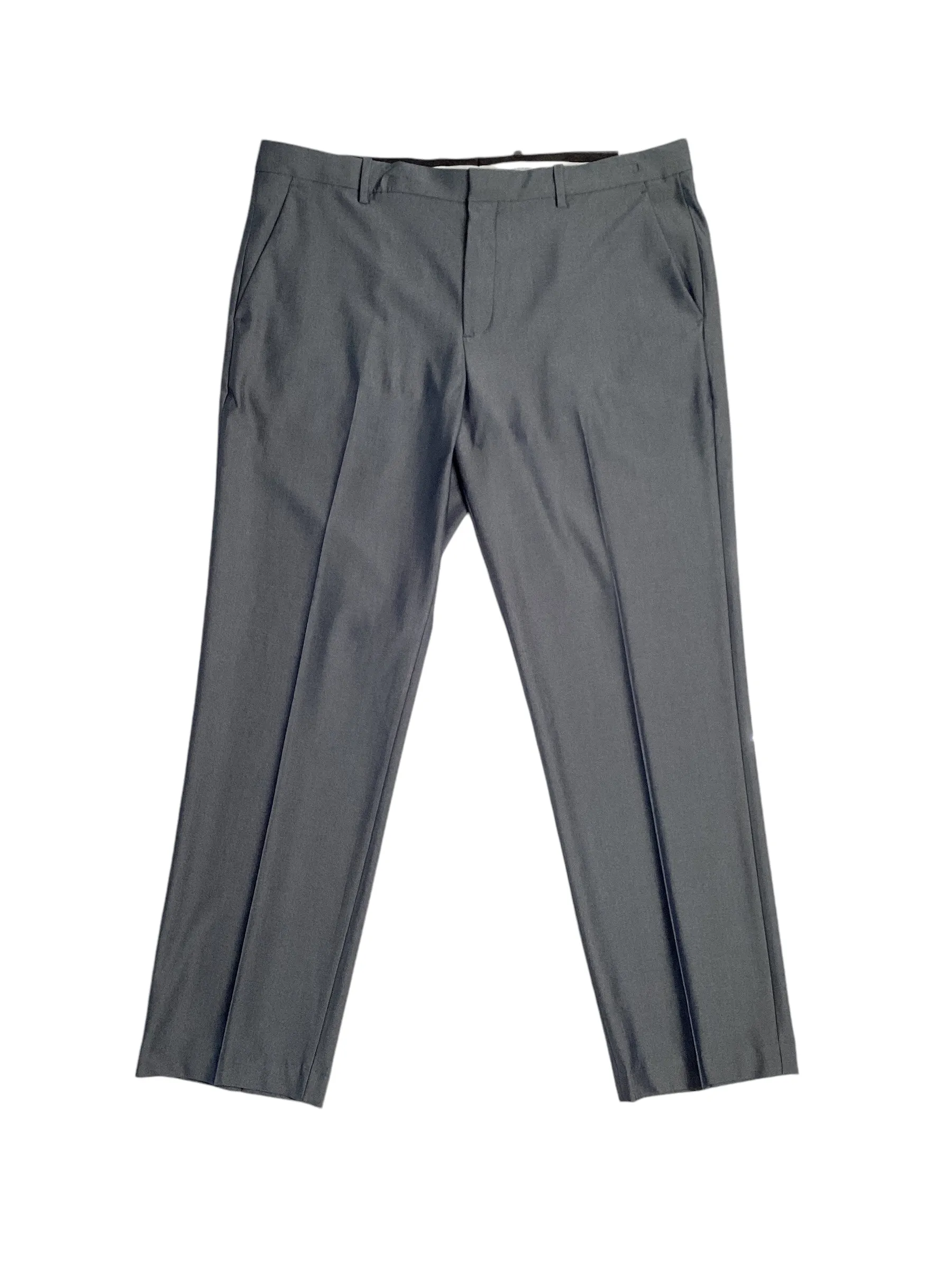 Perry Ellis Mens Modern fit Dress Pants 38 / 32 Grey Solid Stretch