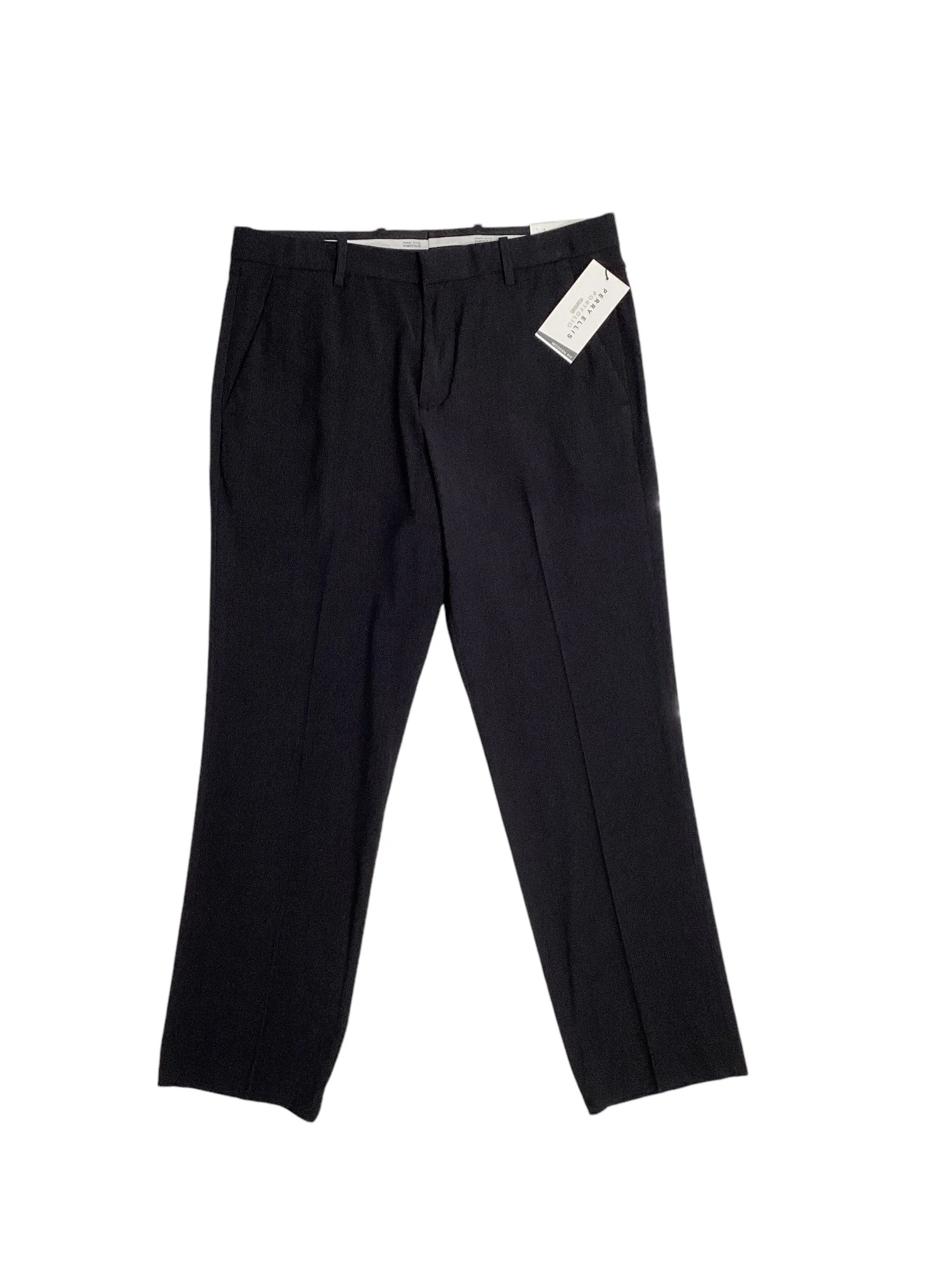 Perry Ellis Portfolio Mens Modern fit Dress Pants 34 / 34 Grey Stretch