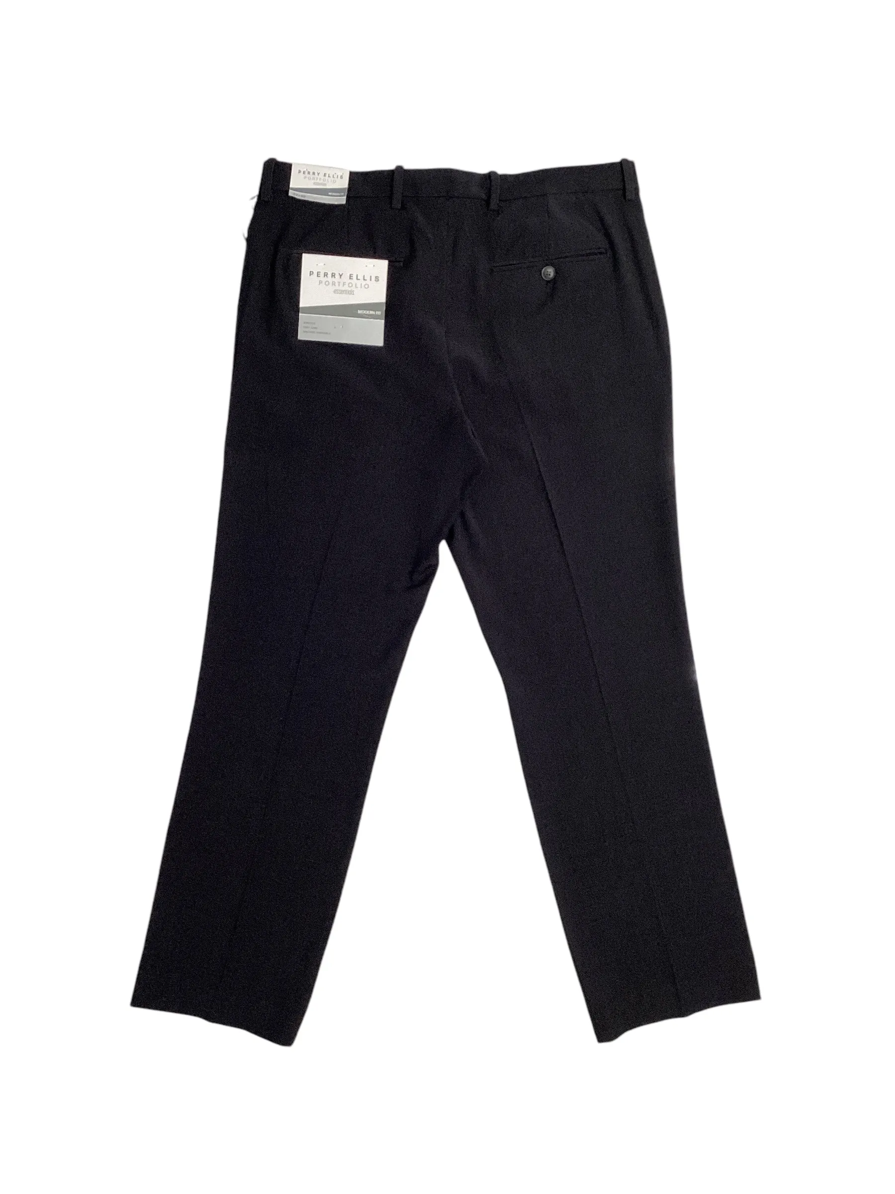 Perry Ellis Portfolio Mens Modern fit Dress Pants 34 / 34 Grey Stretch