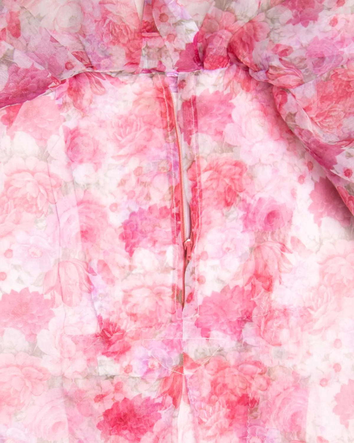 Pink floral pleated peplum high waisted mini skirt