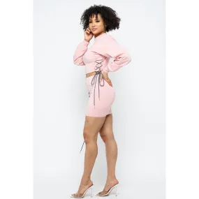 Pink Petal Mini Skirt Set