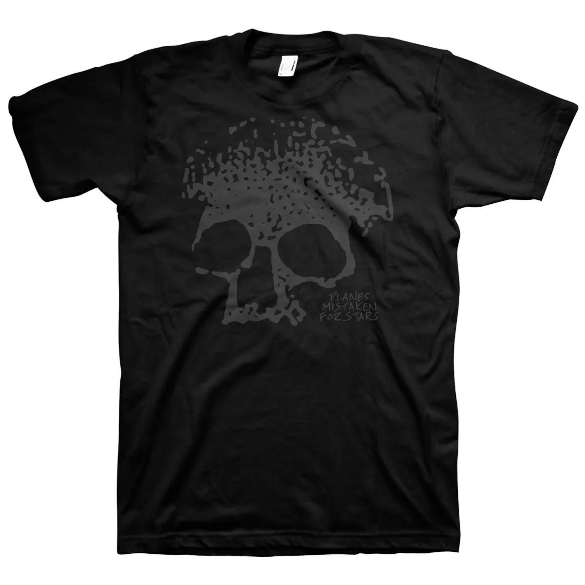 Planes Mistaken For Stars "Skull" Black on Black T-Shirt