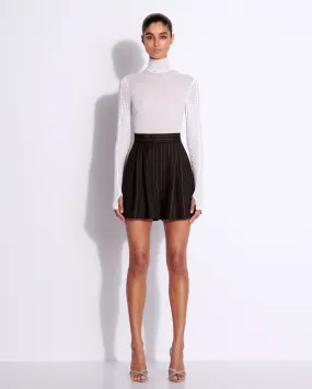 Pleated Short in Lurex Pinstripe