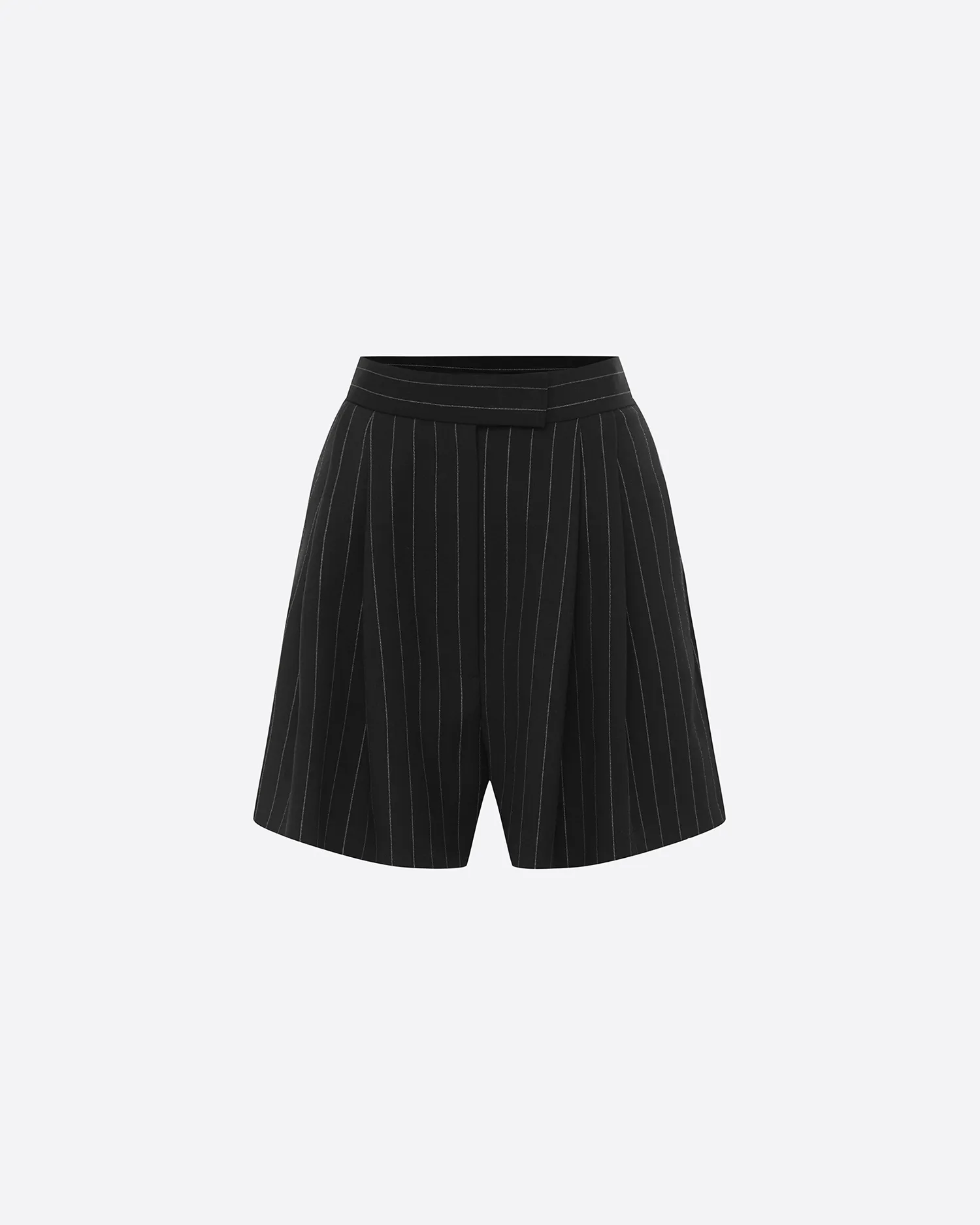 Pleated Short in Lurex Pinstripe