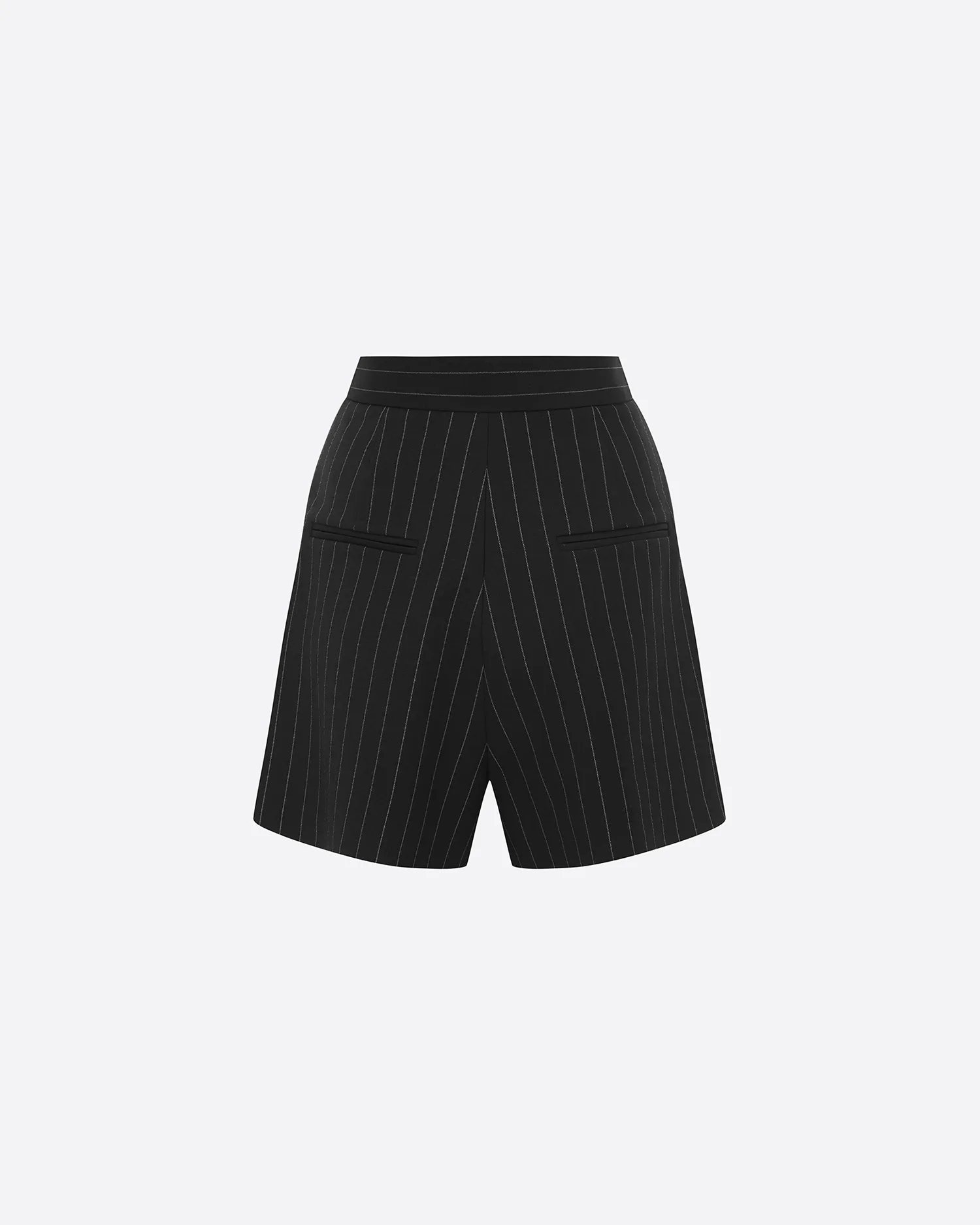 Pleated Short in Lurex Pinstripe
