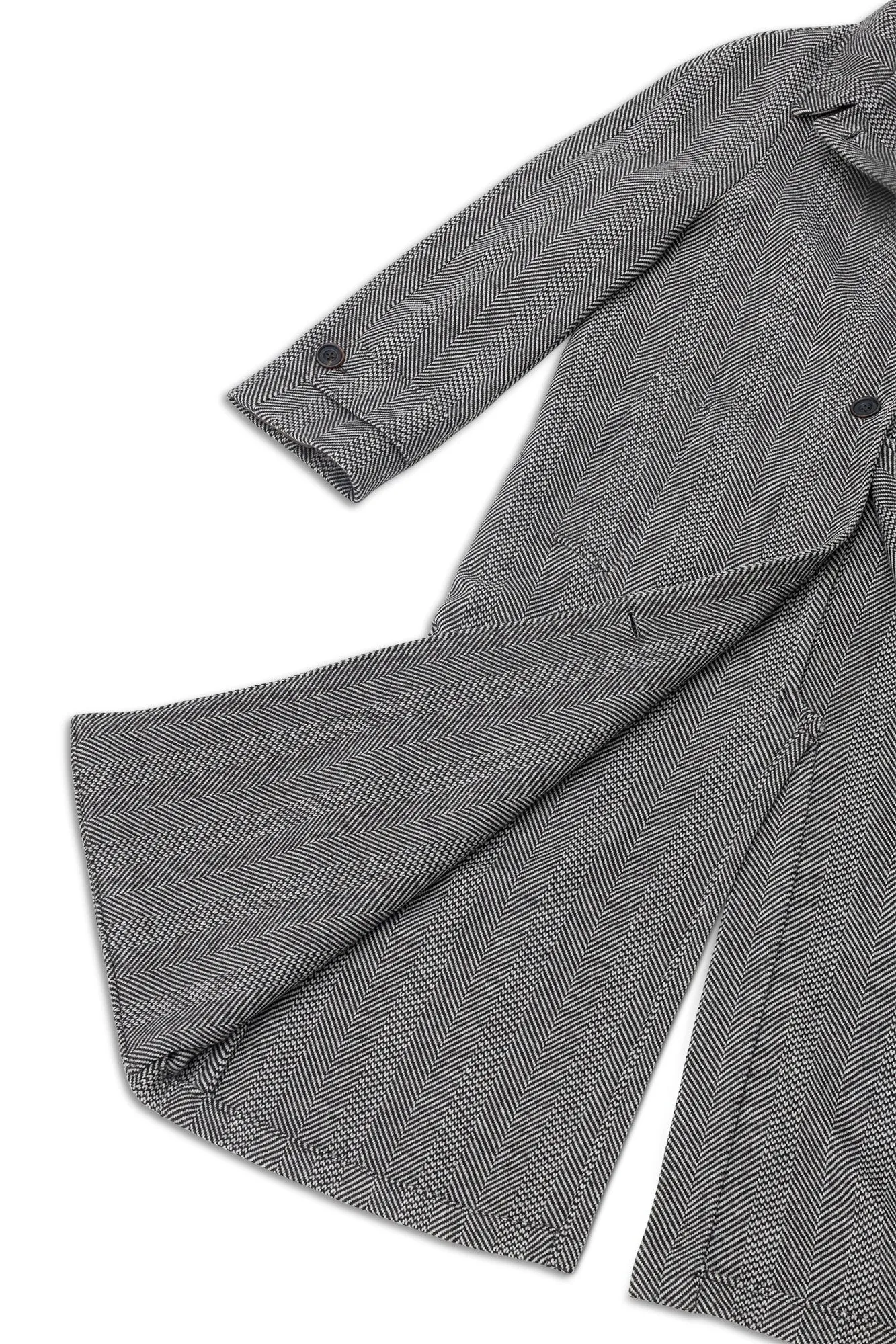 PML Lady Balmacaan overcoat brown wool herringbone