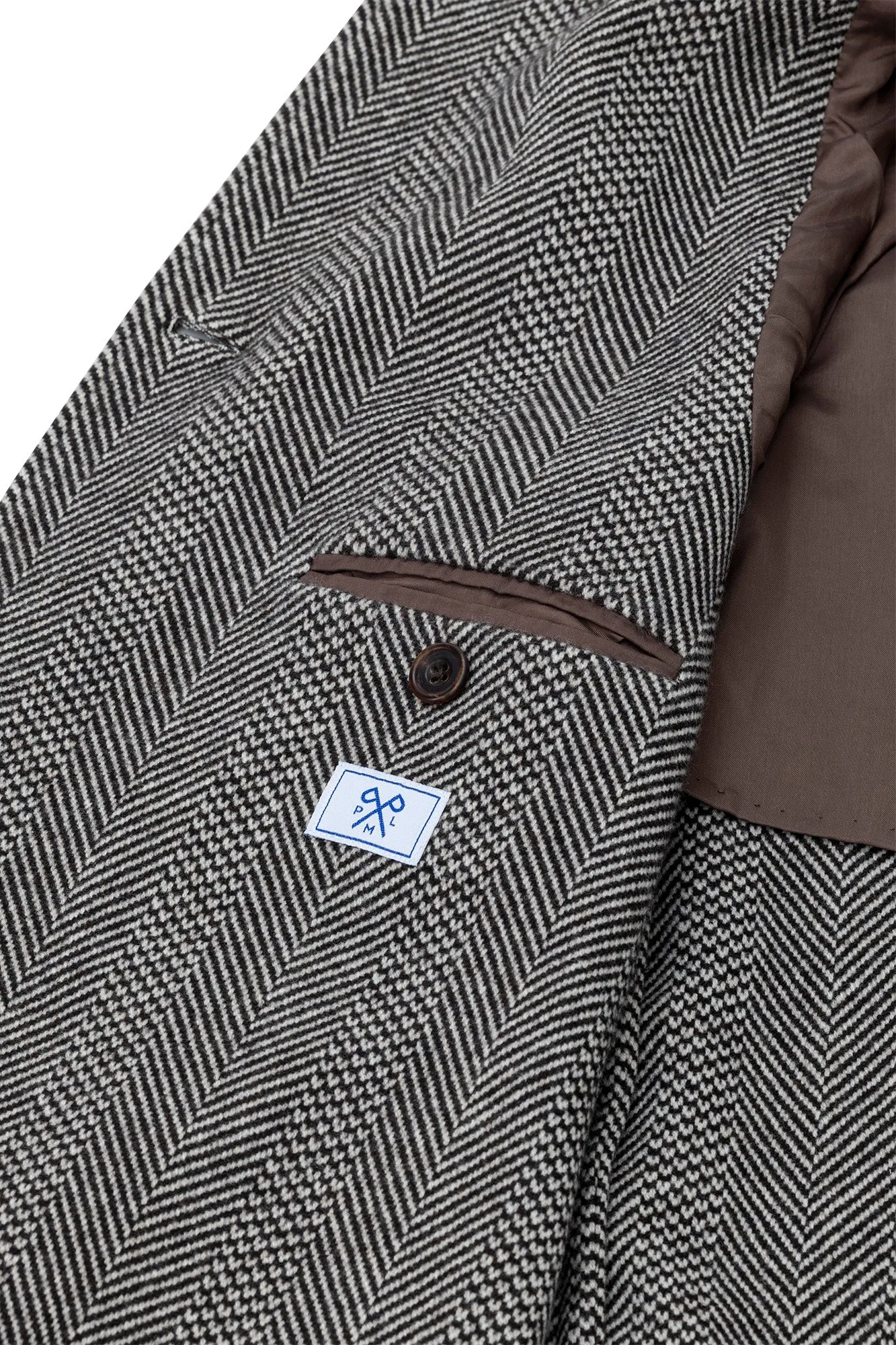 PML Lady Balmacaan overcoat brown wool herringbone