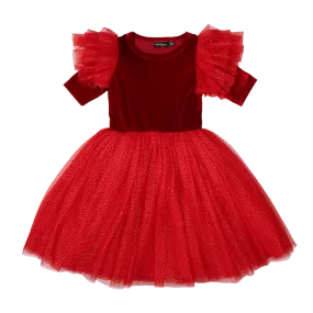 Red Velvet Sparkle Party Dress