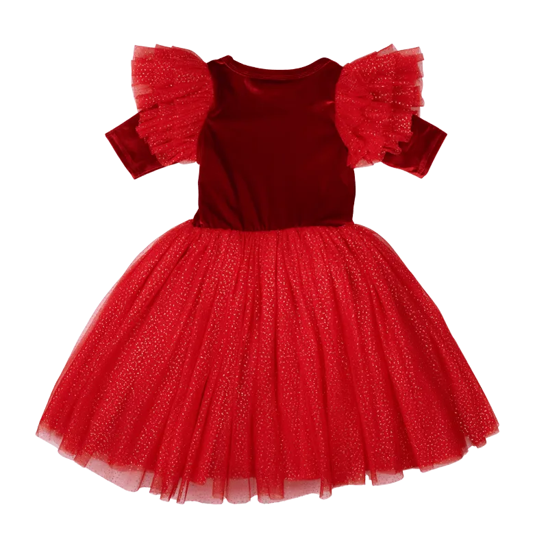 Red Velvet Sparkle Party Dress