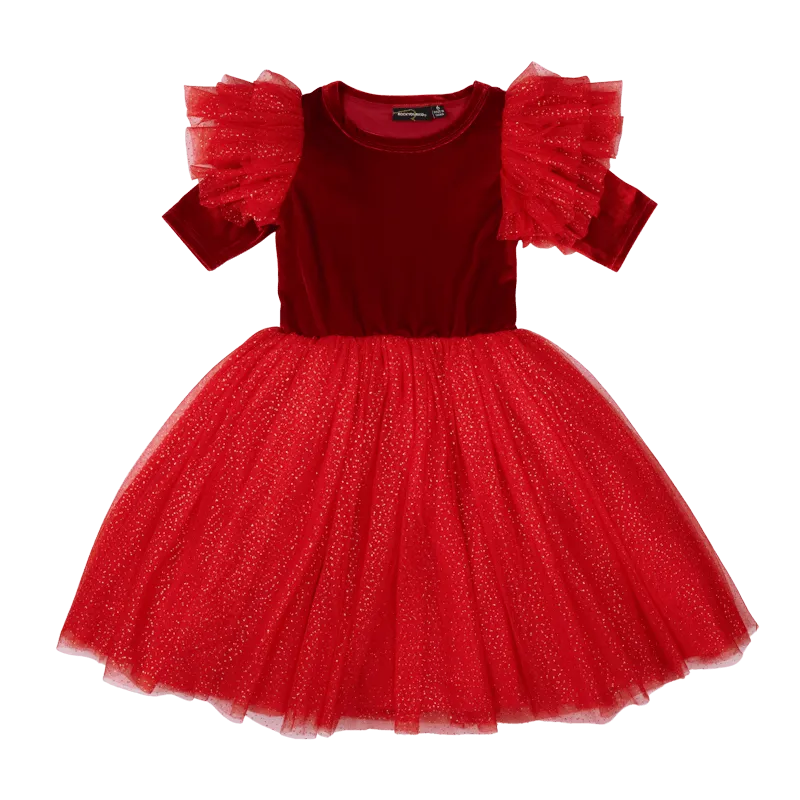 Red Velvet Sparkle Party Dress