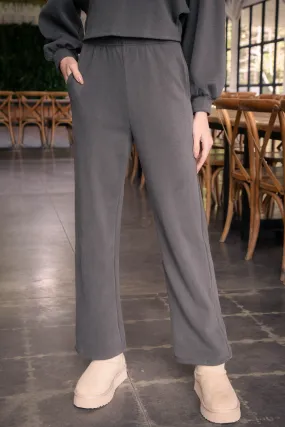Relaxed Stay Wide Leg Sweatpants, Charcoal | Sadie & Sage