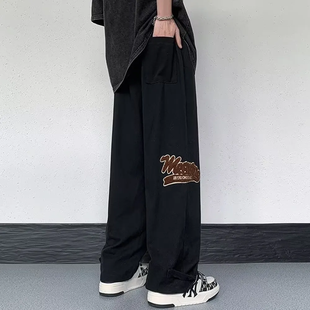 Retro Hiphop Loose Wide Leg Straight Sweatpants