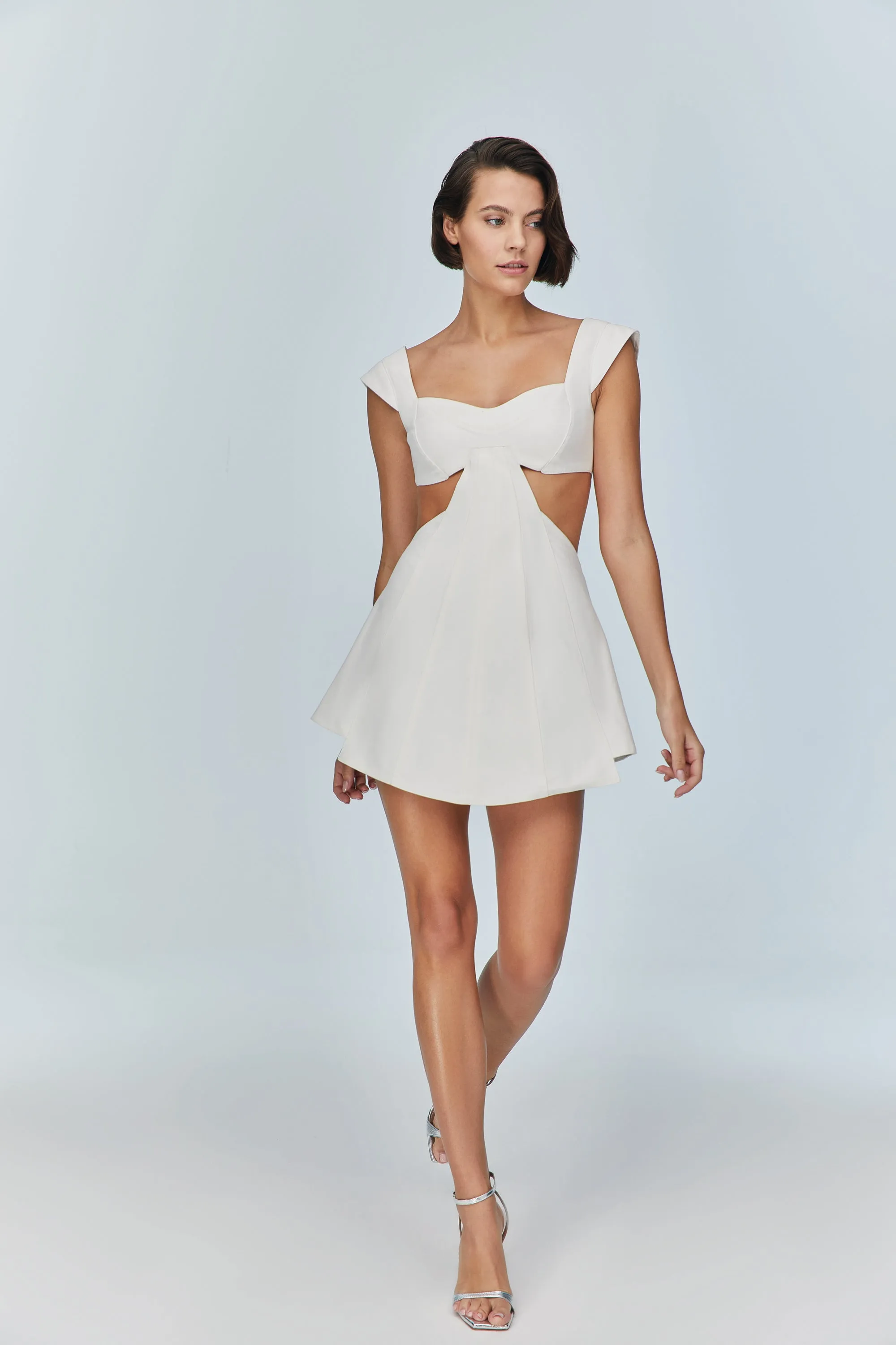 Ron Cut Out Mini White Dress