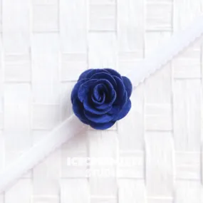 Round Felt Navy Blue Flower Collar Slide On - Small Flower Collar Accessory