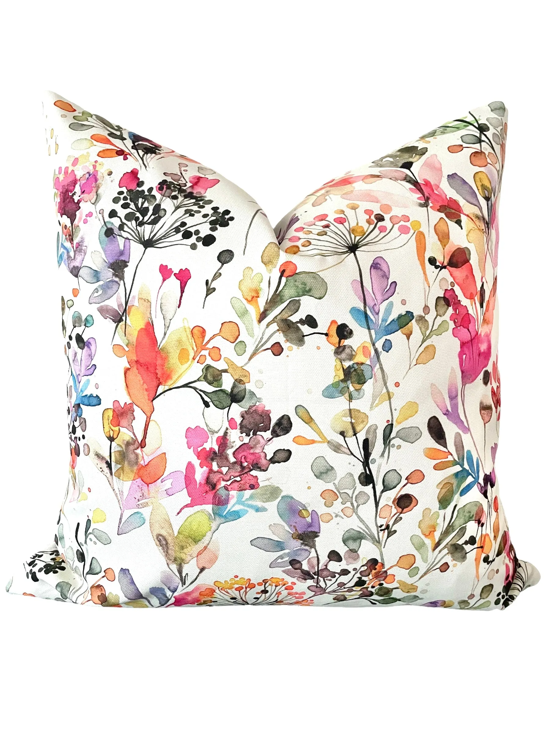 Sale: Bright Blooms Painterly Pillow Cover 20x20 or 12x21