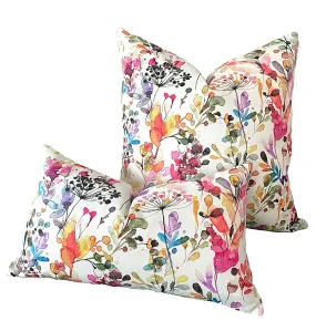 Sale: Bright Blooms Painterly Pillow Cover 20x20 or 12x21