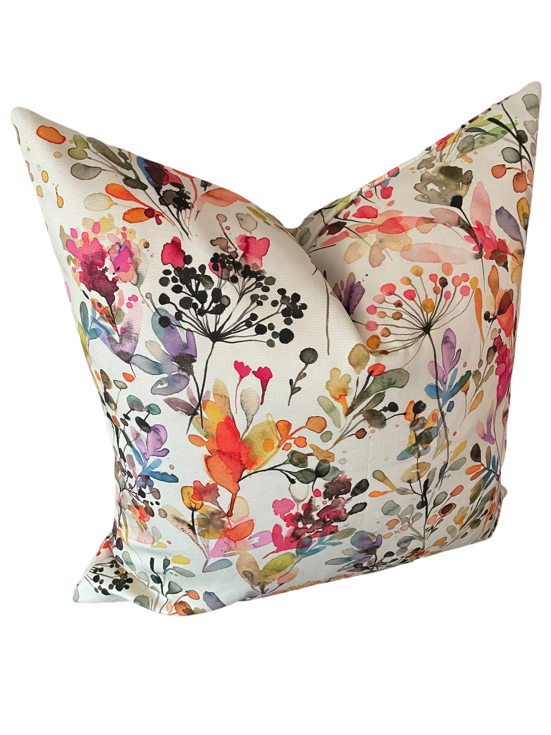 Sale: Bright Blooms Painterly Pillow Cover 20x20 or 12x21