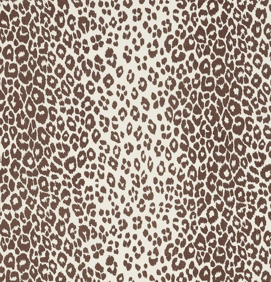 Schumacher Fabric by the yard: Iconic Leopard, Brown