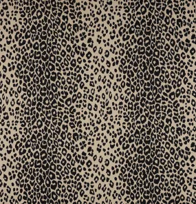 Schumacher Fabric by the yard: Iconic Leopard, Ebony/Natural
