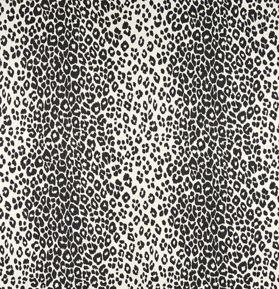 Schumacher Fabric by the yard: Iconic Leopard, Graphite