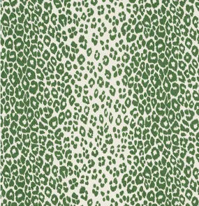 Schumacher Fabric by the yard: Iconic Leopard, Green