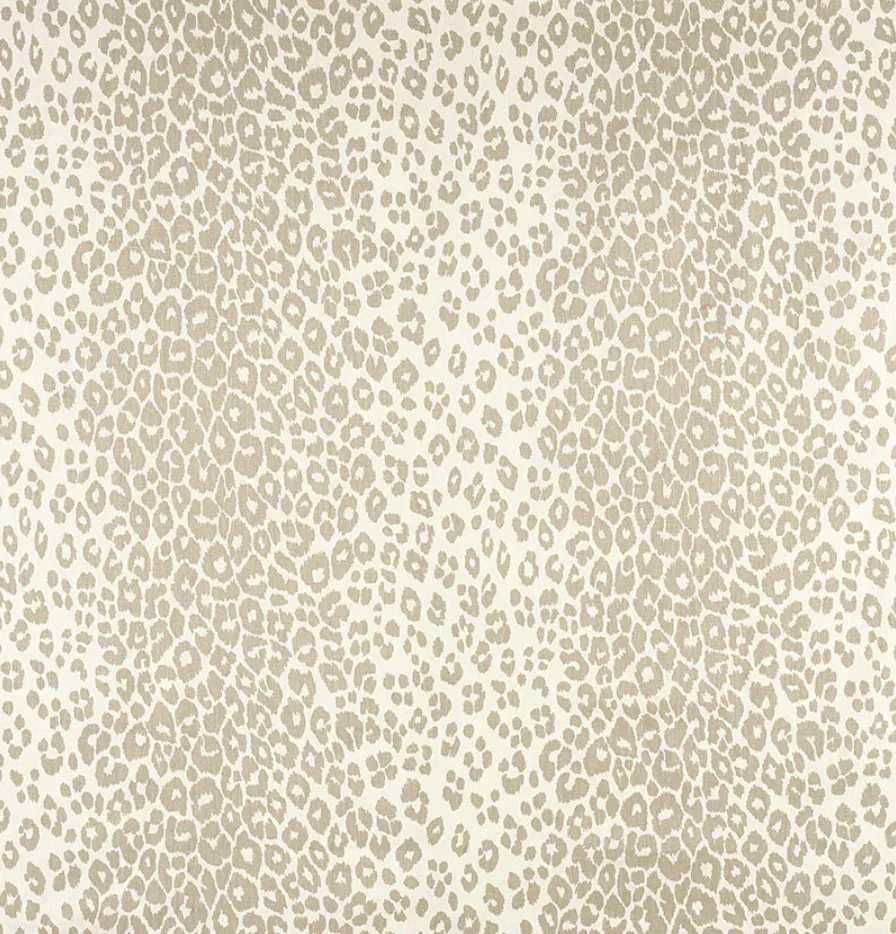 Schumacher Fabric by the yard: Iconic Leopard, Linen