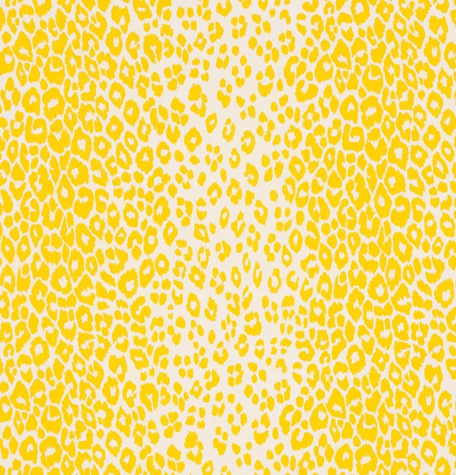 Schumacher Fabric by the yard: Iconic Leopard, Yellow