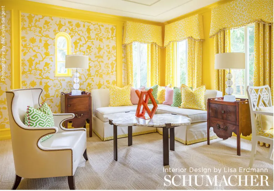 Schumacher Fabric by the yard: Iconic Leopard, Yellow